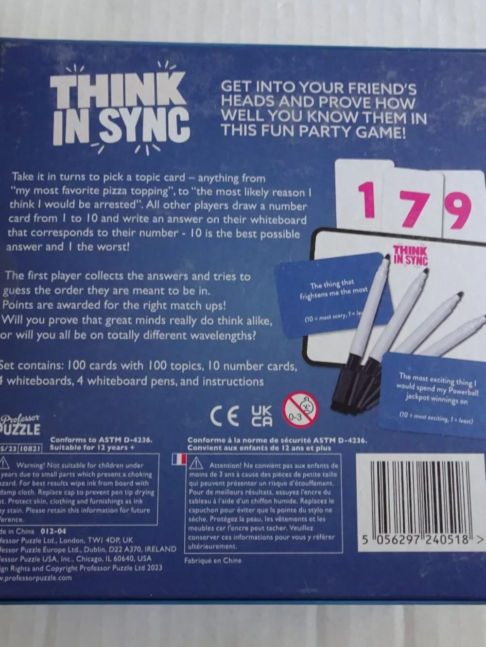 Think In Sync -The Like-Minded Guessing Game - Brand New in Box 3-5 Players -NEW